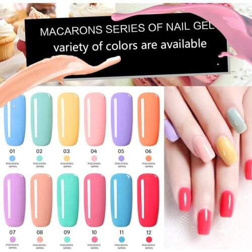 10ml Macaron Colors Gel Nail Polish UV LED Manicure Nail Lacquer Soak Off Candy Color Nail Art Design Gel Polish Manicure Semi