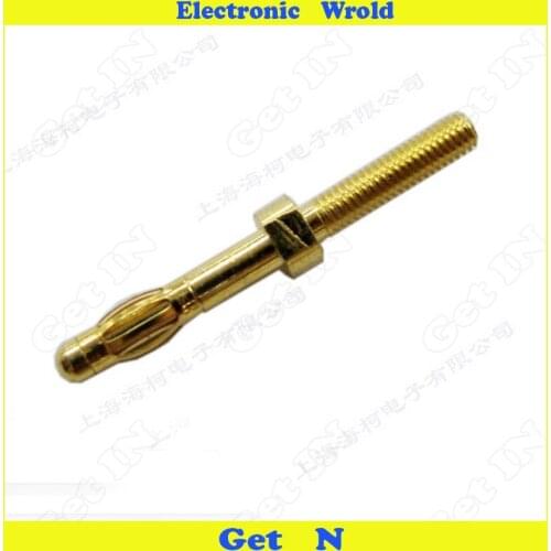 10pcs 3mm Banana Plug Pure Copper Gold Plated Panel Mount Jack Connector H-2030