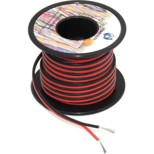 12 awg Silicone Electrical Wire 2 Conductor Parallel Wire line 9m [Black 4.5m Red 4.5m] Hook Up oxygen Tinned copper