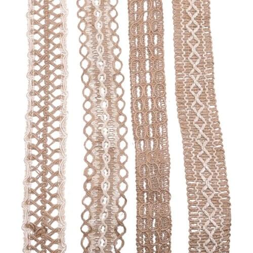 2M/Lot Natural Jute Burlap Ribbon Gift Warrping Hemp Vintage Ribbon Festival Festival Decoration Party Crafts Grosgrain Ribbon