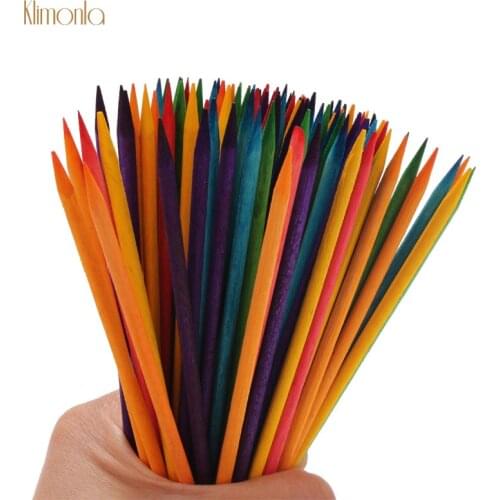 20/50/100Pcs/Lot Rhinestones Dotting Removal Colorful Wooden Cuticle Pusher Remover Manicure Nail Care Beauty Tools Supplier