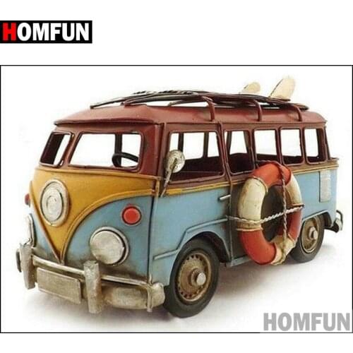 HOMFUN Full Square/Round Drill 5D DIY Diamond Painting "car" Embroidery Cross Stitch 5D Home Decor A16274
