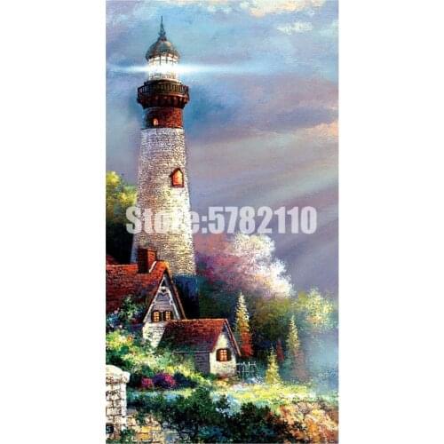 Diy 5D Diamond Painting Peaceful Reflections Diamond Mosaic Lighthouses 3D Diamond Embroidery Cross Stitch Home Decor Art Gifts