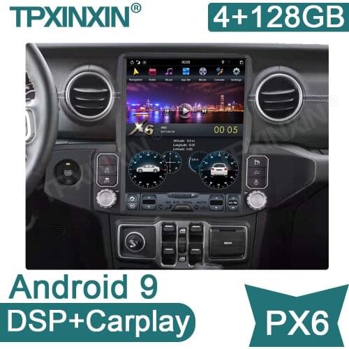 For Jeep Wrangler 2018-2021 Android 10.0 4+128G Car GPS Navigation Auto Radio Headunit Multimedia Player Tape Recorder Carplay