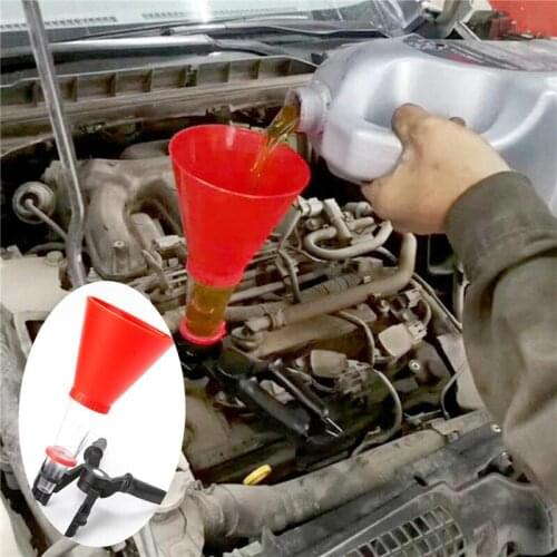 Non-leakage Car Engine Fuel Funnel Adjustable Non-leak Oil Add Funnel Car Engine Oil Funnel Car Accessories