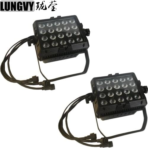 Free Shipping 2pcs/Lot 20x18w +Violet 6IN1 Building Spot Led DMX Outdoor Led Flood City Color Wall Wash Light Waterproof