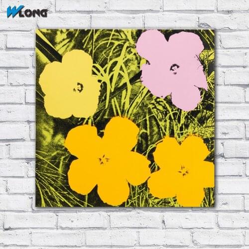 Large size Printing Oil FLOWERS by Andy Warhol colorful 3 wall art canvas prints pictures for living room and bedroom No Frame