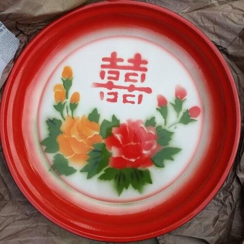 Enamel tea tray. Enamel fruit tray. Antique Enamel Tea plate