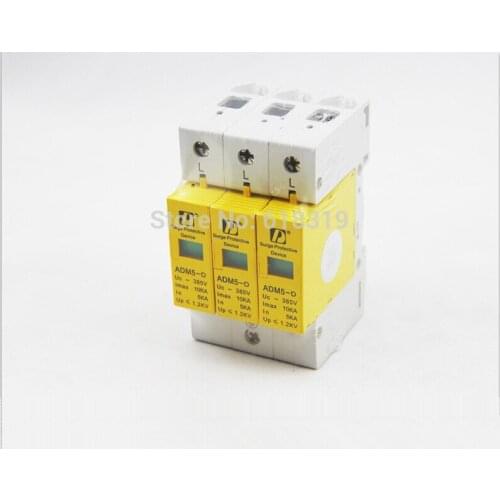 Din Rail 35mm 3P 5KA 10KA 385V AC Household Low-voltage anti-lightning SPD surge protection device