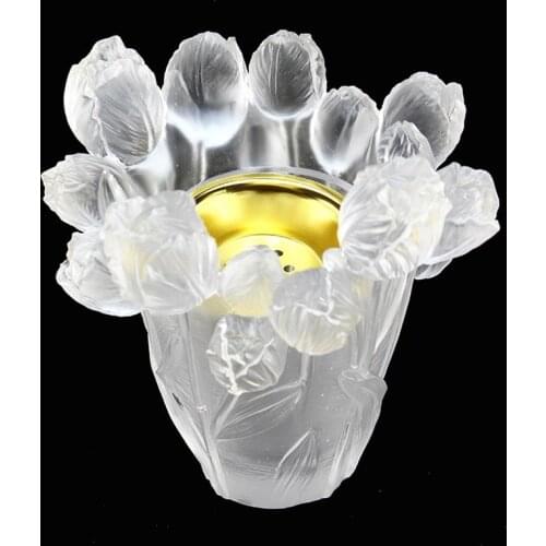 Fengming Wholesale New Design Unique White Tulip Glass Incense Burner Crafts For Gifts