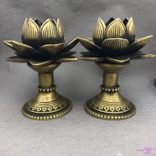 The lotus lamp wick is made of bronze, and the candle holder is worshipped in front of the Buddha, Zhaocai oil lamp holder, A
