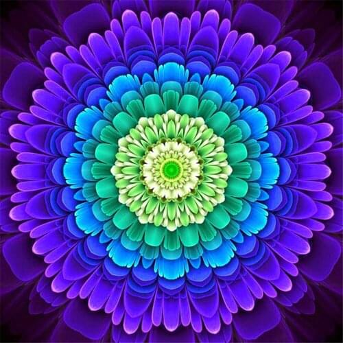 Mandala Flower Printed Water-Soluble Canvas 11CT Cross Stitch DIY Embroidery Set DMC Threads Knitting Hobby Promotions
