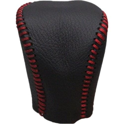 PU Leather Sew-On Set Gears Cover Car Gear Shift Collars For Nissan Qashqai MT 2016 Manual Gear Gear Car Accessories 1pc