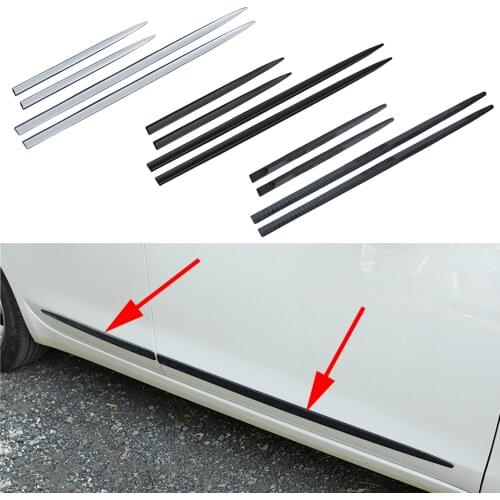 Carbon Fiber Black Door Side Body Moulding Universal Accessories Cover Trim Protector Sticker Frame