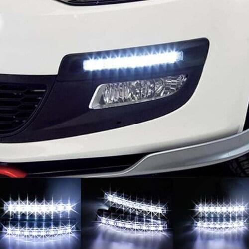 2Pcs 6 LED Car Daytime Running Lights Car-styling DRL Car Daytime Lamp Auto Fog Light Super Bright Waterproof DC 12V