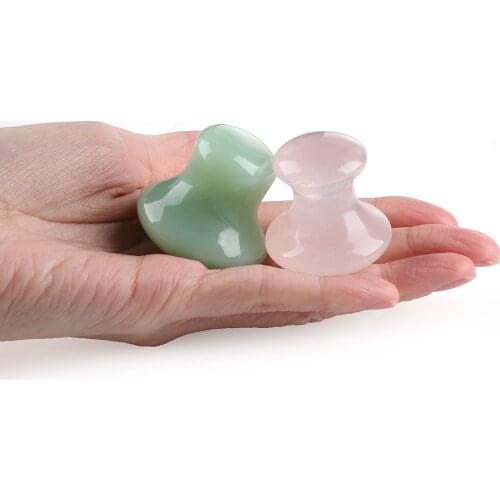 2021 Hot Face Natural Rose Quartz Massager Facial Jade Stone Roller Beauty Mushroom Shape Neck Care Slimming Beauty Tools