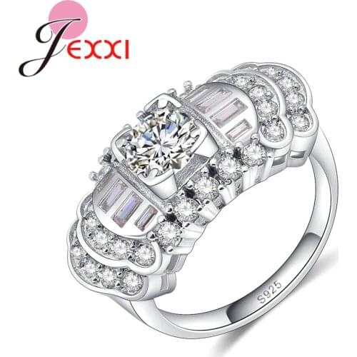 Fashion New Tide 925 Sterling Silver Jewelry Luxury Pretty White Cubic Zircon Women Finger Ring Best Elelgant Gifts