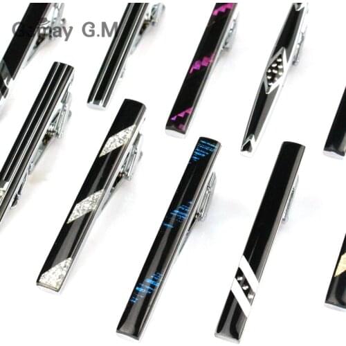 Tie Pin For Men Classic Meter Tie Clips Copper Tie Bar Quality Enamel Tie Collar Pin Crystal Business Corbata Necktie Clip