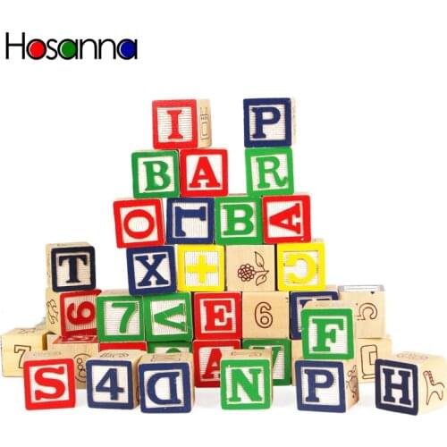 Deluxe Wooden Alphabet Block Set Learning Instructive Educational Toys For Children With Storage Kids Christmas Gift Pouch