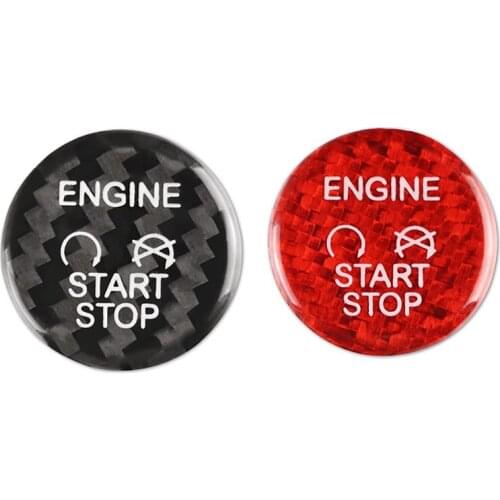 For Ford Focus Kuga Carbon Fiber Sticker Car Engine Start Button Ignition Device Switch Cover Interior Trim
