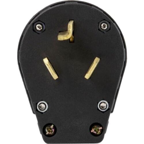 NEMA 10-30P Grounding Locking Plug, 30A 250V AC, 3 Pin Male Self-wiring Plug