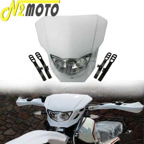 Motorcycle 12V 35W Front Lighting Headlight Dirt Bike Headlamp 7 Colors Head Light Universal Dual Sport Motocross LED W/ Fairing