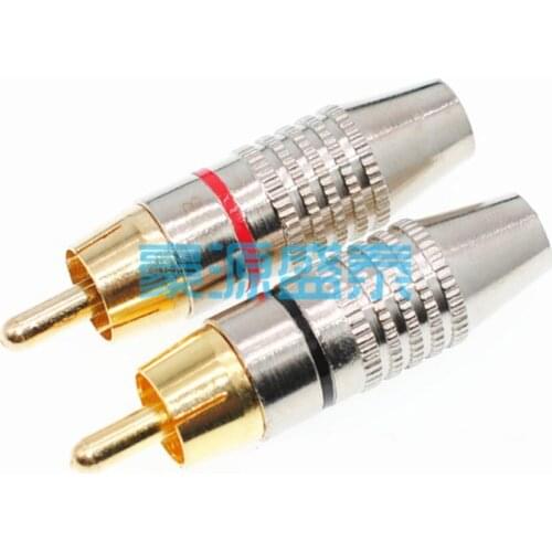 RCA Male Plug/Jack Connector Red/Black Free-welding For Audio/Video CCTV Camera Accessories