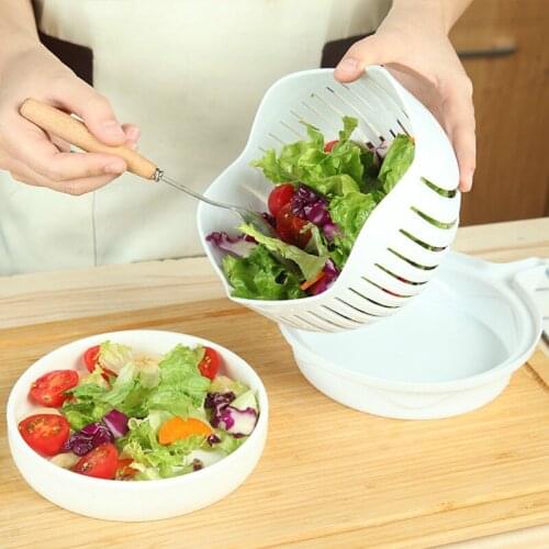 Salad Cutter Cutting Bowl Cutting Vegetables Slice Cutting Fruit Salad Divider Dicing Cutter Artifact Tool Multi-function Cutter
