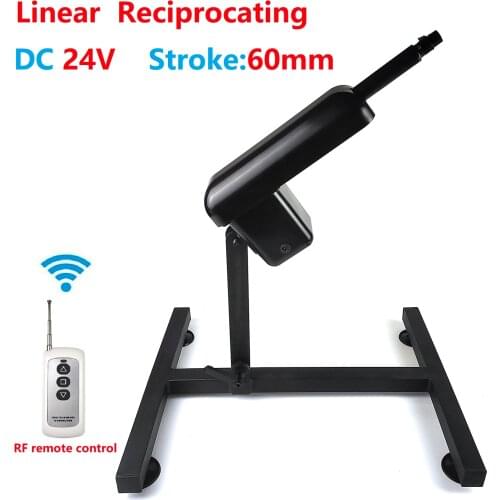 RF Remote Control Linear Actuator Reciprocating Motor Kit Black Metal Bracket Adjustable Speed Power Adapter Free End Connector