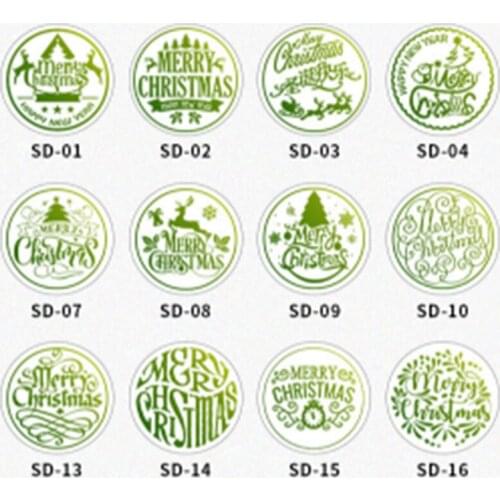 Christmas Wax Seal Stamps Retro25 mm Christmas Elements Antique Wooden Sealing Scrapbooking Craft Wedding Decorative Invitation