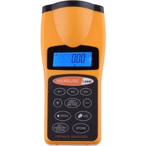 WHDZ Handheld Ultrasonic Tape Measure Distance Meter Laser Pointer Digital Tape Range Finder Measurer to 18M CP3007 Backlight