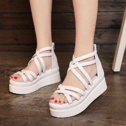 Woman Height Increasing Sandals 2019 Summer Women Concise Platform Shoes Woman Fashion Thick Bottom Wedges Sandals