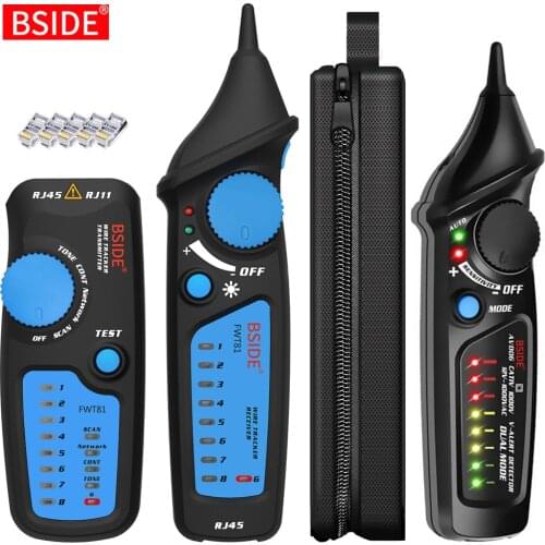 BSIDE Network Cable Tracker Kit RJ11/RJ45/Cat5/Cat6 Telephone Wire Tracer Toner Ethernet LAN Tester Detector Line Finder Tools