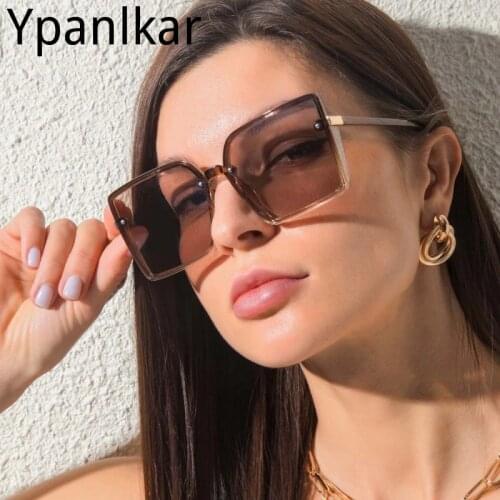 Vintage Oversize Square Sunglasses Women Luxury Brand Big Frame Big Lens Sun Glasses Black Gradient Female Glasses Oculos