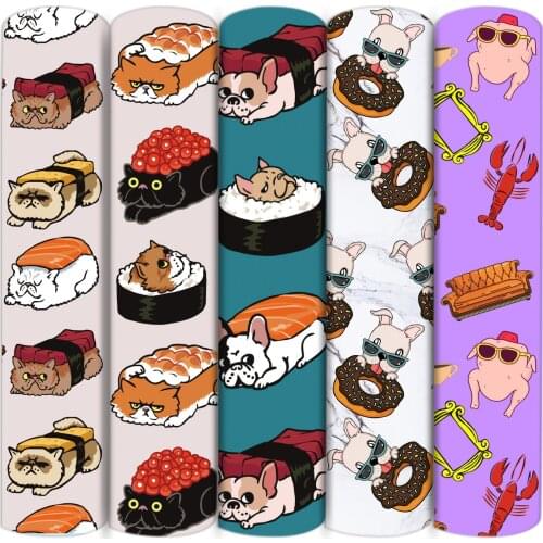 Tomato Food Sushi Dog Polyester Cotton Fabric Patchwork Tissue Kid Home Textile Sewing Doll Dress Curtain,1Yc16567