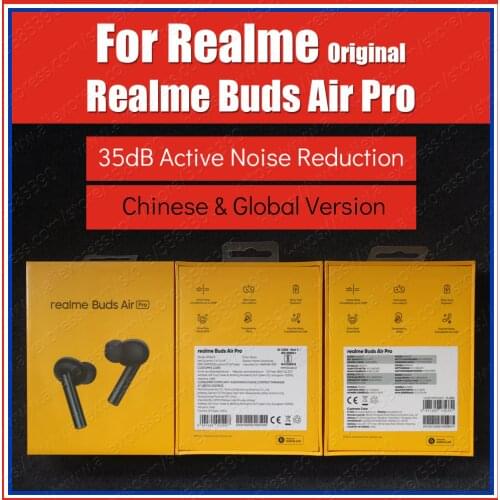 RMA210 Original Realme Buds Air Pro Wireless Bluetooth Earphones 35dB Active Noise Cancellation TWS Earbuds Sealed Headset