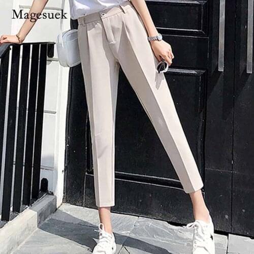 2020 Spring Autumn Fashion Women Pants Solid Harem Pants Female Causal Plus Size Office Lady Work Pants Trousers Women 5093