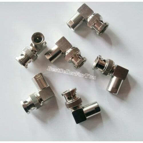 1Pcs FME plug male to BNC male 90 degree RF connector right angle M/M Adapter