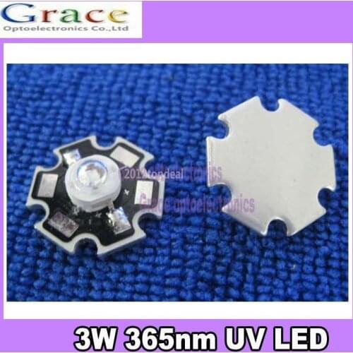 10pcs 3W 365nm UV LED ultraviolet LED light High Power with 20mm star pcb #D