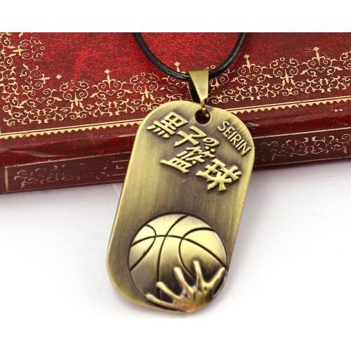10pcs/lot Cartoon Kuroko no Basuke Seirin Jewelry Bronze Dogtag Pendant Kuroko Tetsuya Necklace Cosplay figure