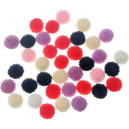 100Pcs Mixed Resin Flower Beads Decoration Crafts Flatback Cabochon Scrapbooking Fit Phone Embellishments Diy Accessories