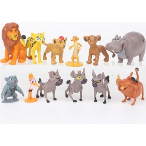 12pcs/set Cartoon Anime Lion King Timon Loin Simba Pig Pumbaa Pvc Action Figure Toys
