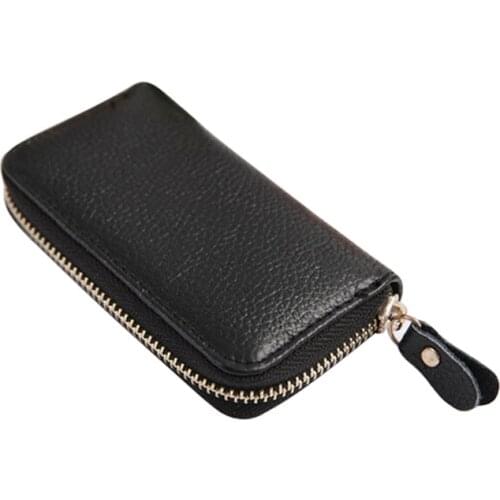 15PCS / LOT Key Holder Wallet Split Leather Unisex Pure Colors Zipper Car Key Wallets Key Organizer Bag Car Housekeeper Key Hold