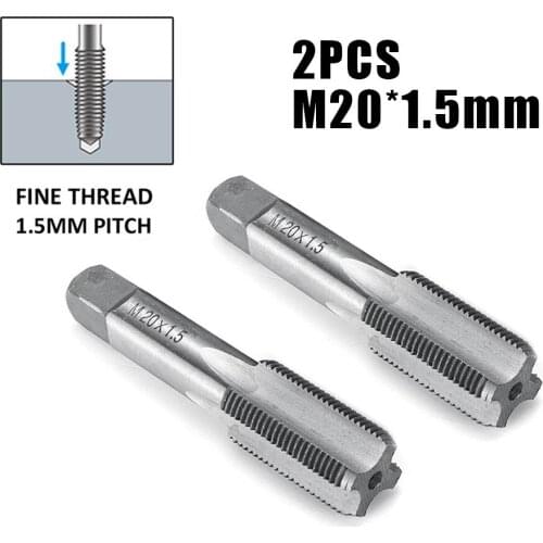 2 Pcs Tap HSS 20mm X 1.5 Metric Taper & Plug Tap Right Hand Thread M20 X 1.5mm Hand Repair Tools