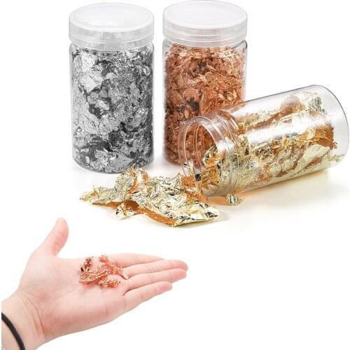 22g Shiny Gold Silver Color Foil Decorative Paper Epoxy Resin Mold Sequins Filling Material Gilding Decor DIY Jewelry Making