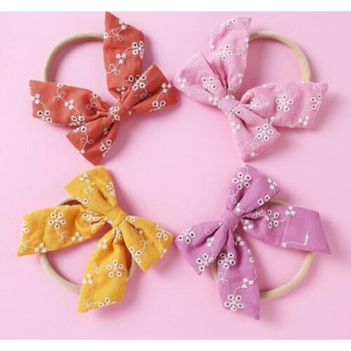 30 Pcs/Lot, 2021 Bow Nylon Headband New Floral Bow with Clips For Newborn Girl Kids Nylon Headband Haipins Baby Hair Accessories