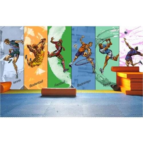 WDBH 3d photo wallpaper custom mural Hand drawn ball sports gym doodle background home decor living room wallpaper for walls 3 d