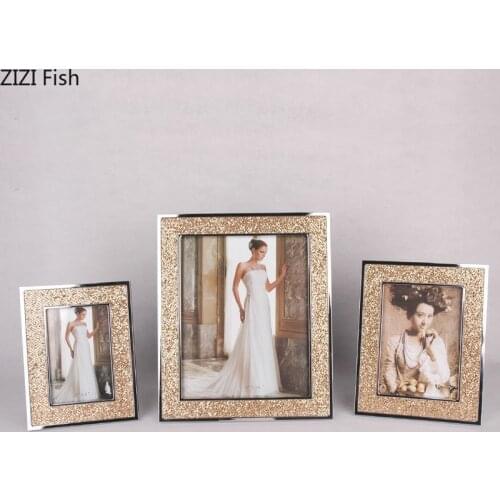 6/7/10 Inch Simplicity Alloy Photo Frame Family Portrait Nightstand Desk Decoration Ornaments Modern Decor Metal Picture Frames
