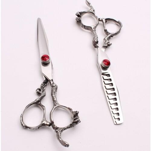 6 inch New Customized Logo Professional Hair Scissors Hairdressing Cutting and Thinning Scissors Salon Hair Styling Tools