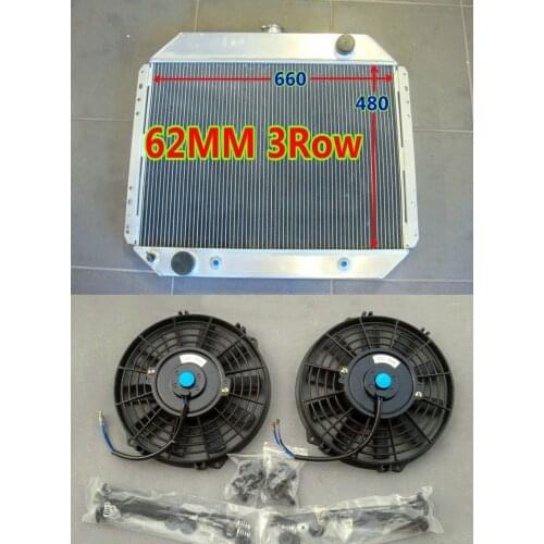 Aluminum Radiator For 1967-1994 Ford F-Series Bronco F100 F150 F250 F350 V8 Ranger/Custom Pickup Truck 302/351/360 + Shroud Fans